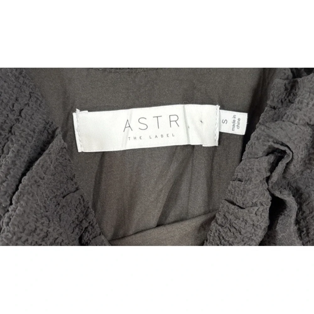 ASTR The Label Black Tiered Puff Sleeve Midi Dress Boho Goth Romantic Prairie S - Picture 6 of 9